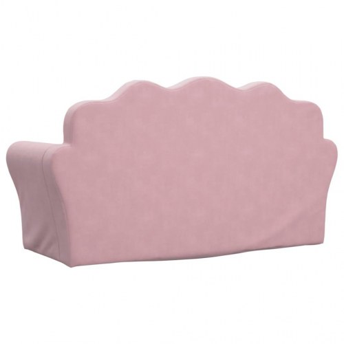 2-personers sofa til børn blødt plys pink