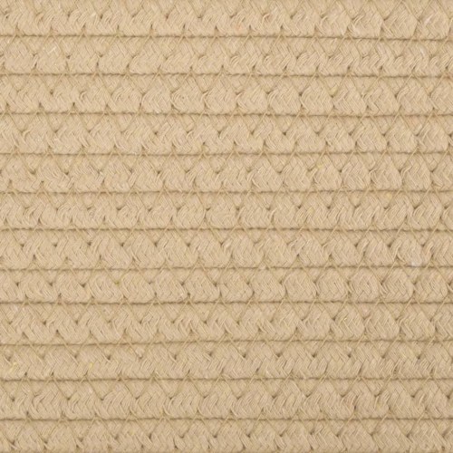Vasketøjskurv Ø55 × 36 cm i bomuldsreb - beige/hvid