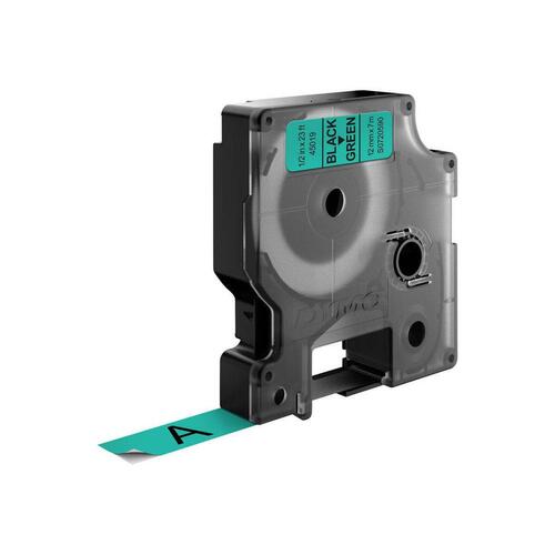 Lamineret tape til mærkningsmaskiner Dymo D1 45019 12 mm LabelManager™ Grøn Sort (5 enheder)