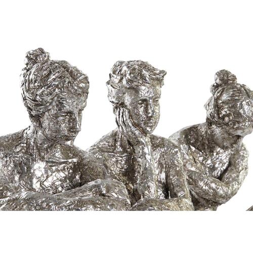 Dekorativ figur 17 x 15 x 26 cm Dame Sølvfarvet (3 enheder)