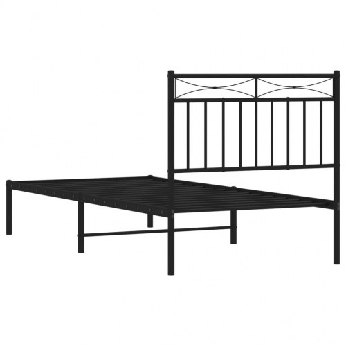 Sengeramme med sengegavl 90x200 cm metal sort