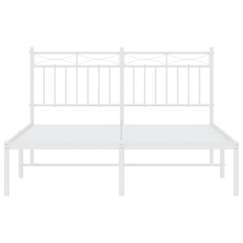 Sengeramme med sengegavl 140×200 cm - metal, hvid