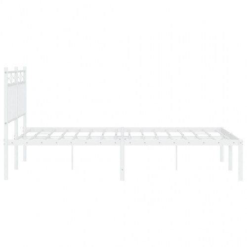 Sengeramme med sengegavl 140×200 cm - metal, hvid