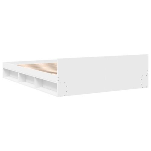 Sengeramme med skuffer 160x200 cm konstrueret træ hvid