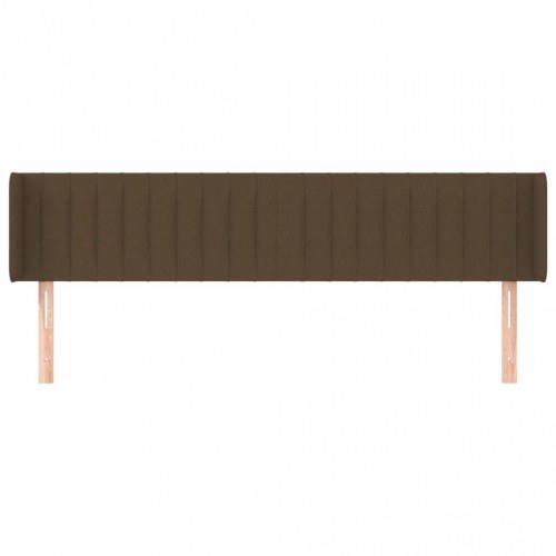 Sengegavl med kanter 163 x 16 x 78/88 cm stof - mørkebrun