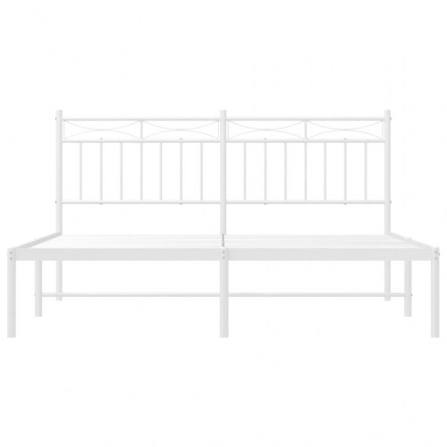 Sengeramme med sengegavl 160x200 cm metal hvid