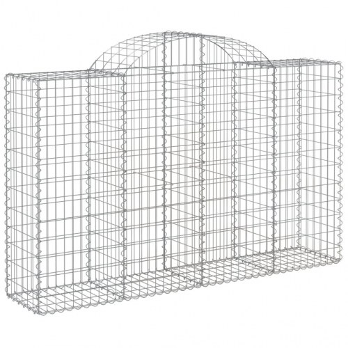 Buede gabionkurve - 9 stk. 200 × 50 × 120/140 cm i galvaniseret jern