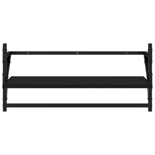 Væghylder med stænger 2 stk. 65x25x30 cm sort
