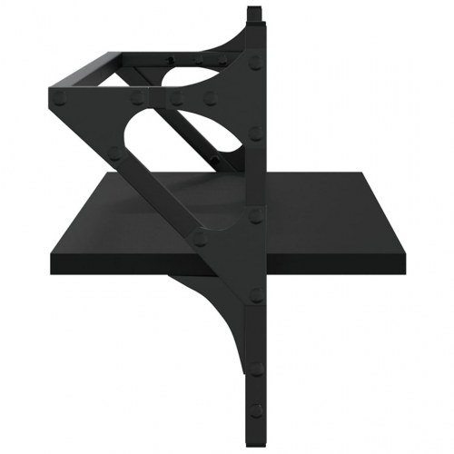 Væghylder med stænger 2 stk. 65x25x30 cm sort