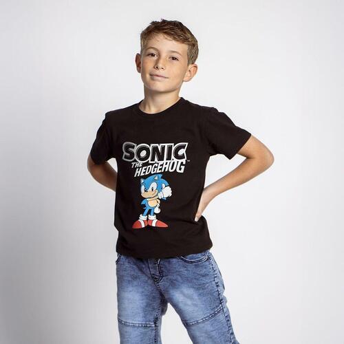 Børne Kortærmet T-shirt Sonic Sort 5 år