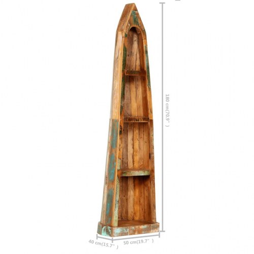 Bogreol 50x40x180 cm massivt genanvendt træ