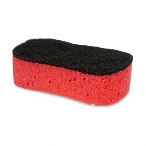 Rengøringssvamp med slibende fiber - sort/rød, 7,3 × 4 × 12,3 cm (40 stk.)