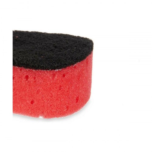 Rengøringssvamp med slibende fiber - sort/rød, 7,3 × 4 × 12,3 cm (40 stk.)