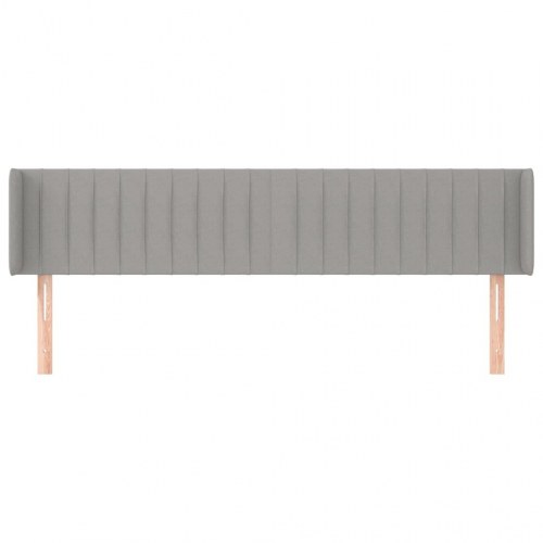 Sengegavl med kanter 203 x 16 x 78/88 cm - lysegrå