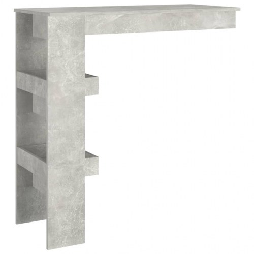 Vægmonteret barbord 102×45×103,5 cm - konstrueret træ, betongrå