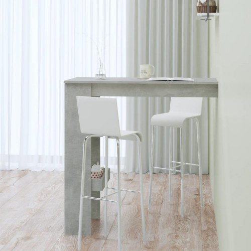 Vægmonteret barbord 102×45×103,5 cm - konstrueret træ, betongrå