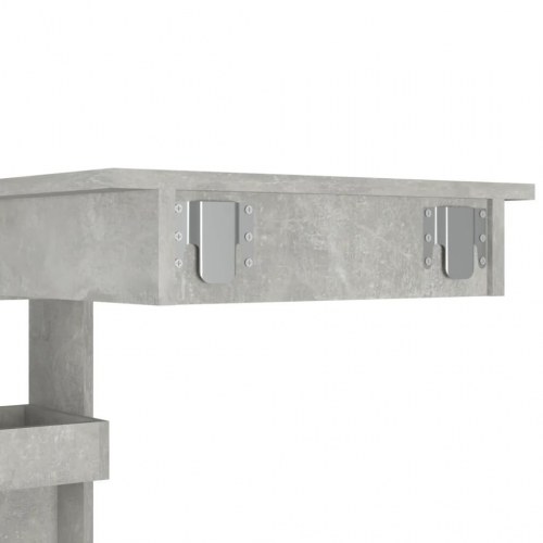 Vægmonteret barbord 102×45×103,5 cm - konstrueret træ, betongrå