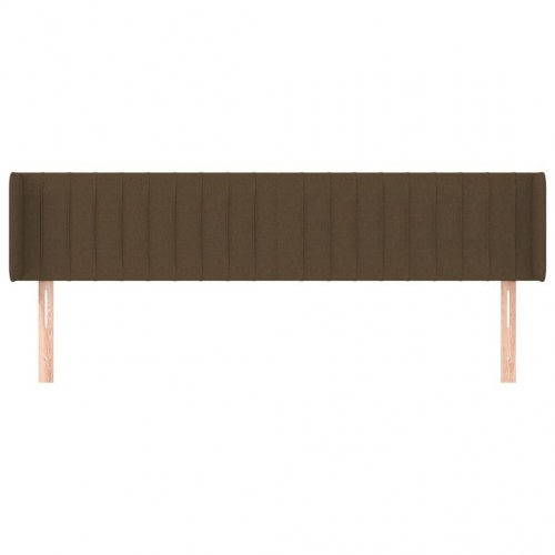 Sengegavl med kanter 203 x 16 x 78/88 cm - mørkebrun