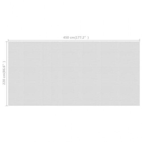 Flydende solopvarmet poolovertræk 450 × 220 cm - PE, grå