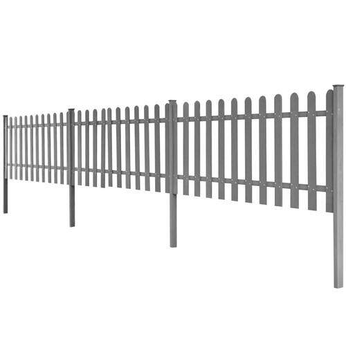 Stakit med stolper 3 stk. WPC 600x60 cm