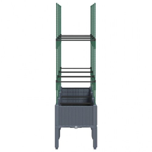 Plantekasse med espalier 120×40×142,5 cm - PP, blågrå
