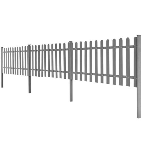 Stakit med stolper 3 stk. WPC 600x80 cm