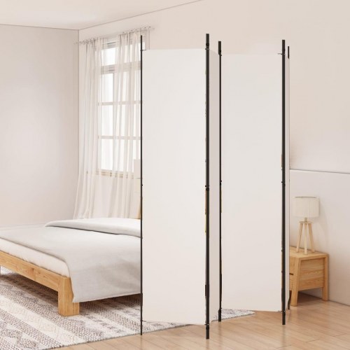 Rumdeler med 4 paneler 200 x 220 cm - hvid