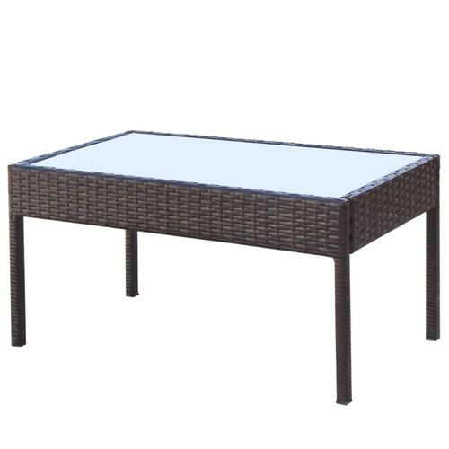 Haveloungesæt 4 dele med hynder polyrattan brun