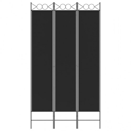 3-panels rumdeler i stof - 120 × 220 cm, sort