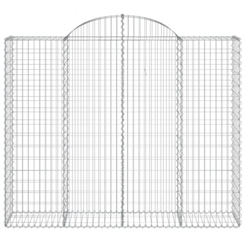 Buede gabionkurve - 11 stk. 200×50×160/180 cm i galvaniseret jern