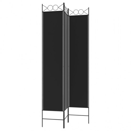 3-panels rumdeler i stof - 120 × 220 cm, sort