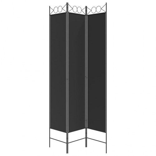 3-panels rumdeler i stof - 120 × 220 cm, sort