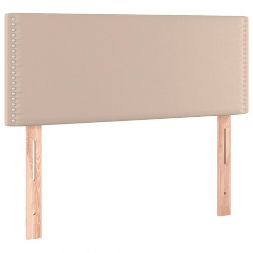 Sengegavl med LED-lys 100x5x78/88cm kunstlæder cappuccinofarvet