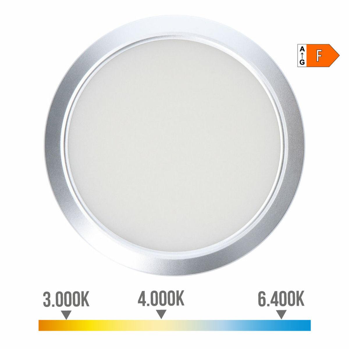 EDM Product dybtstrålende LED indbygget spotlight 20 W, 2.050 lm, justerbar 3.200-6.400 K, Ø 22,5 cm, sølv
