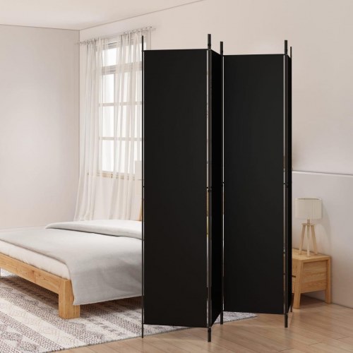 Rumdeler med 4 paneler 200 x 220 cm - sort
