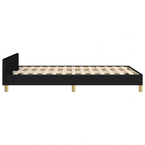 Sengeramme med justerbar sengegavl - sort stof, 120x200 cm