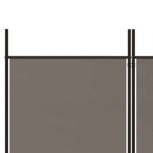 5-panels rumdeler i stof - 250 × 200 cm, antracitgrå