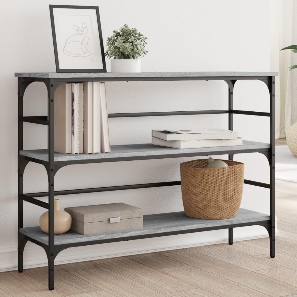 Konsolbord 100x32x75 cm konstrueret træ grå sonoma-eg billede
