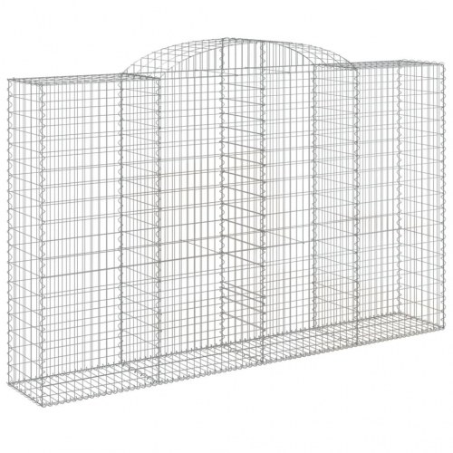 Buede gabionkurve - 6 stk. 300×50×180/200 cm i galvaniseret jern