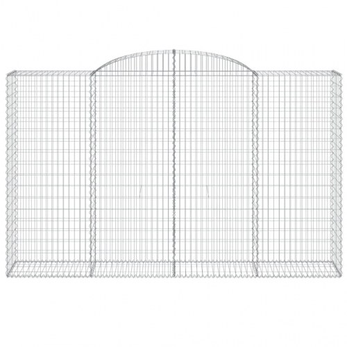 Buede gabionkurve - 6 stk. 300×50×180/200 cm i galvaniseret jern