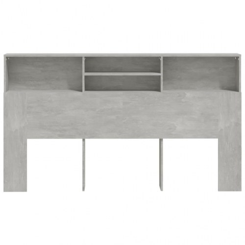 Sengegavl med opbevaring 180 x 19 x 103,5 cm - betongrå