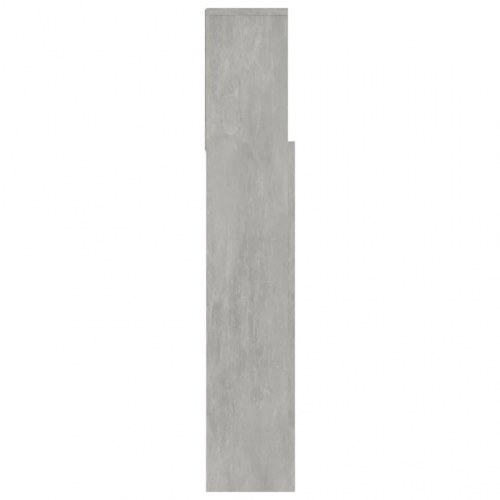 Sengegavl med opbevaring 180 x 19 x 103,5 cm - betongrå