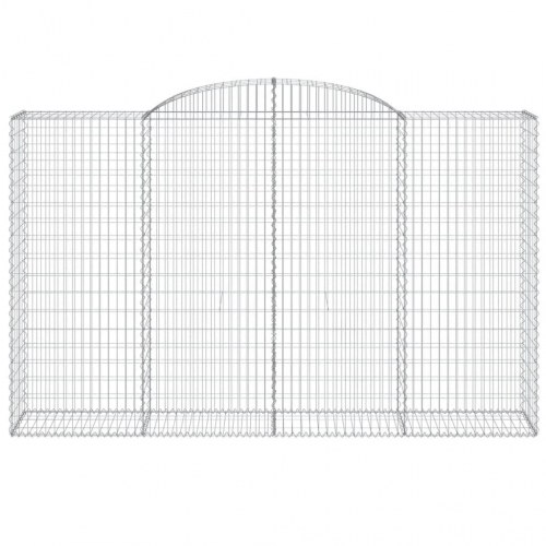 Buede gabionkurve - 4 stk. 300×50×180/200 cm i galvaniseret jern