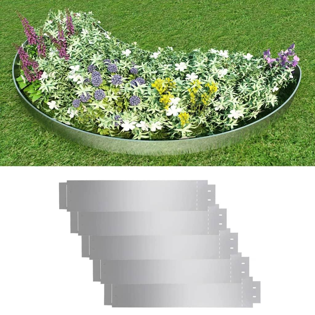 Havekanter 5 stk. galvaniseret stål 100 x 20 cm