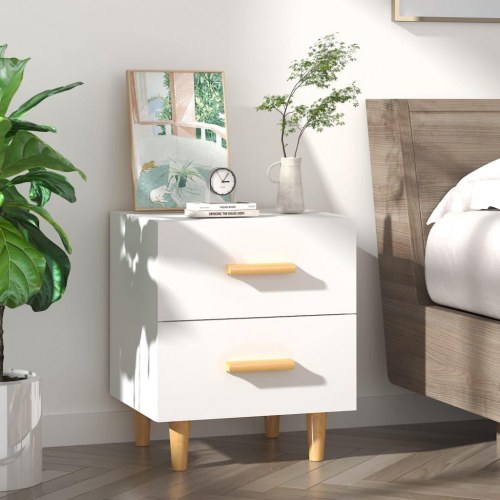 Sengebord med 2 skuffer 40 x 35 x 47,5 cm - hvid