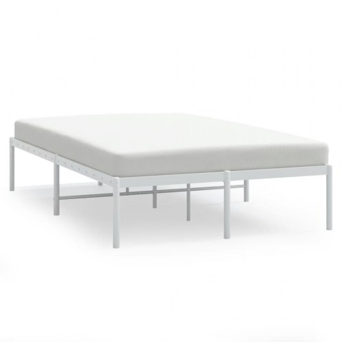 Sengeramme i metal 135 × 190 cm - hvid