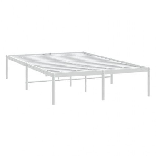 Sengeramme i metal 135 × 190 cm - hvid