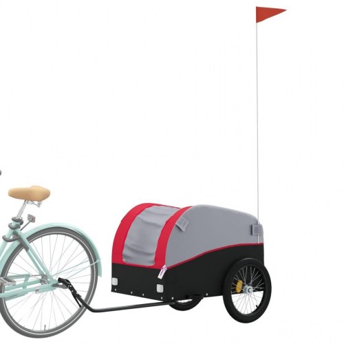 Cykelanhænger 45 kg - jern, sort/rød