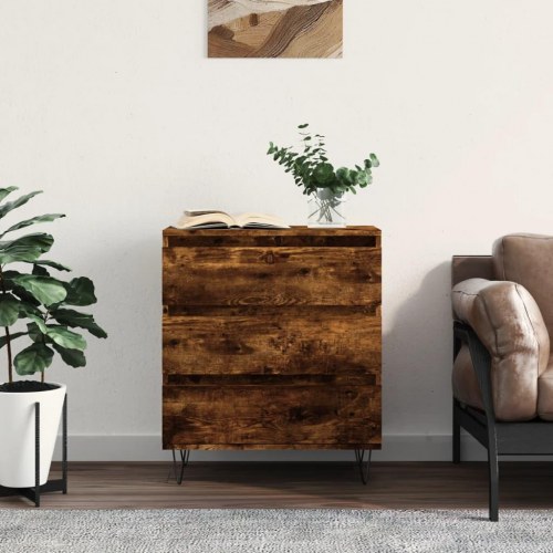 Skænk 60 x 35 x 70 cm i konstrueret træ - røget egetræ
