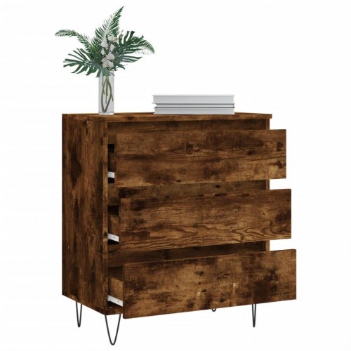 Skænk 60 x 35 x 70 cm i konstrueret træ - røget egetræ